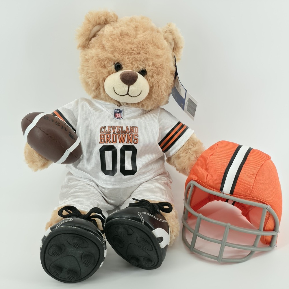 Vintage Build-A-Bear Chicago Bears NFL Plush 16" w/‎ Helmet, Ball, Outfit NEW